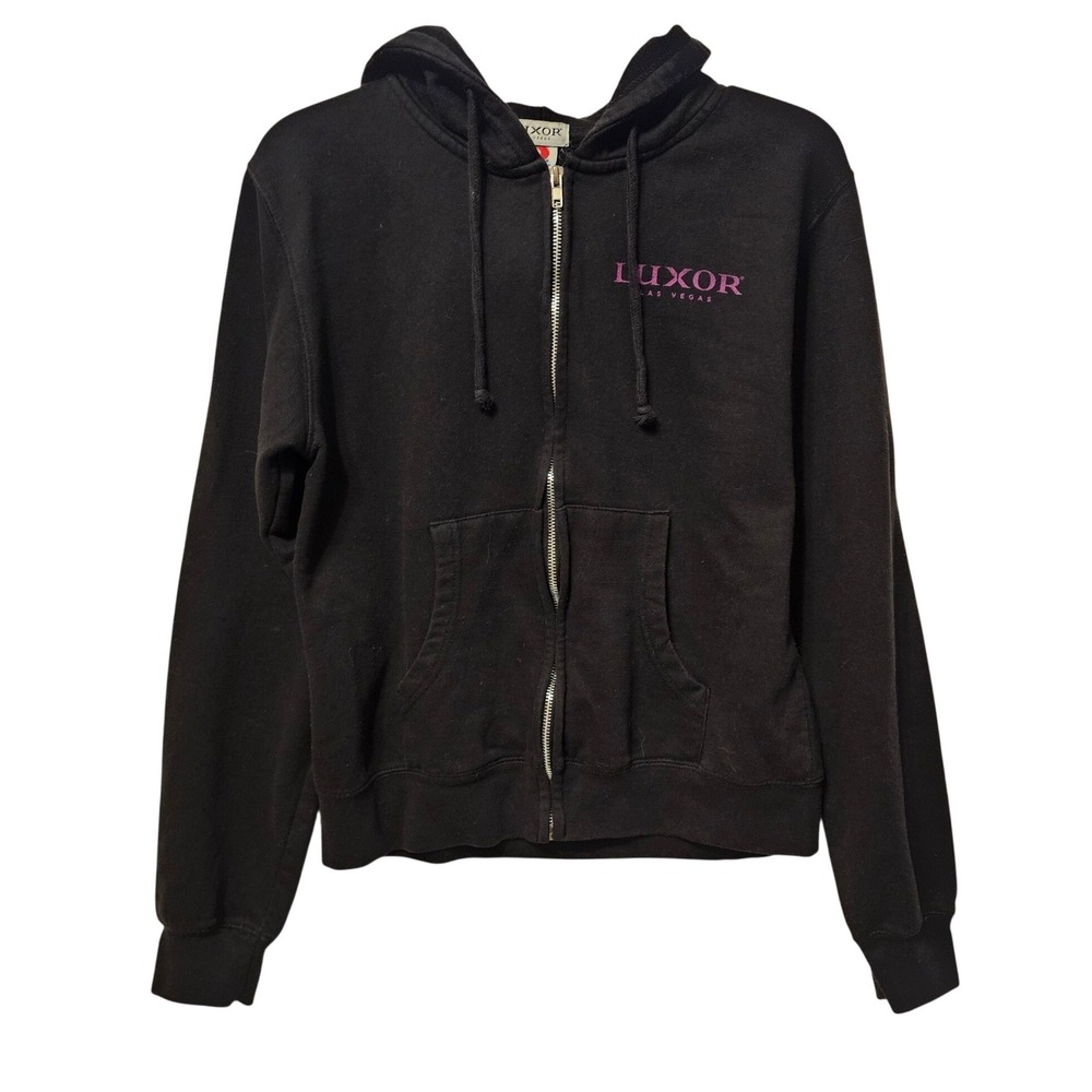Luxor Las Vegas Zip Up Hoodie Black Purple Pyramid Graphic Dodger Mens Large